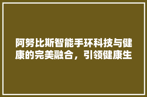 阿努比斯智能手环科技与健康的完美融合，引领健康生活新风尚