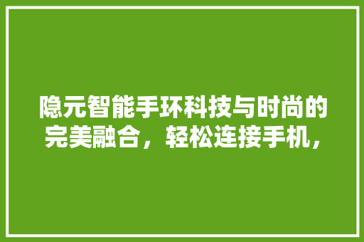 隐元智能手环科技与时尚的完美融合，轻松连接手机，开启智能生活新篇章