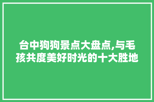 台中狗狗景点大盘点,与毛孩共度美好时光的十大胜地  第1张