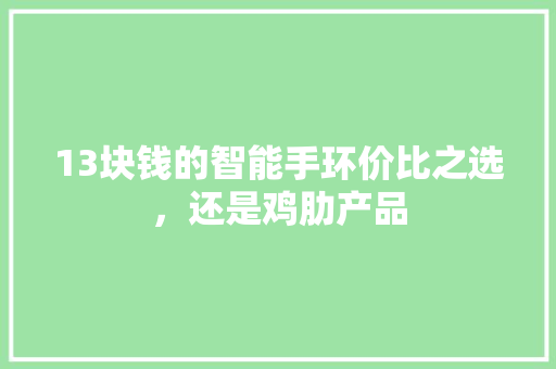 13块钱的智能手环价比之选，还是鸡肋产品  第1张