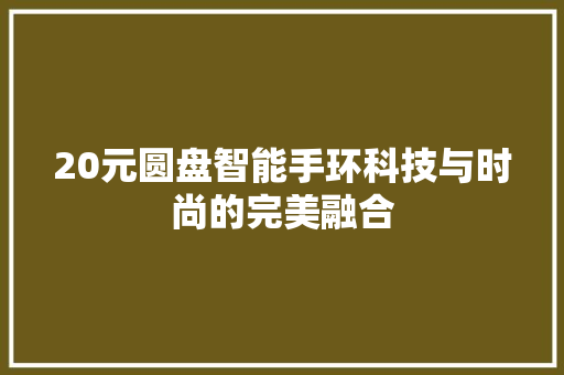 20元圆盘智能手环科技与时尚的完美融合