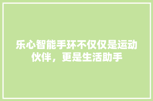 乐心智能手环不仅仅是运动伙伴，更是生活助手  第1张