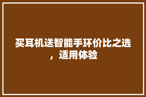 买耳机送智能手环价比之选，适用体验