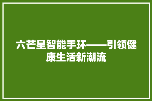 六芒星智能手环——引领健康生活新潮流