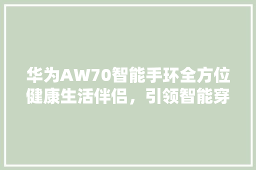 华为AW70智能手环全方位健康生活伴侣，引领智能穿戴新潮流  第1张