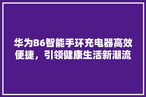 华为B6智能手环充电器高效便捷，引领健康生活新潮流