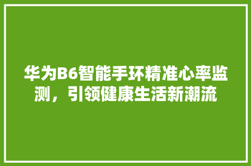 华为B6智能手环精准心率监测，引领健康生活新潮流