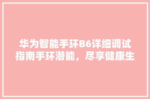 华为智能手环B6详细调试指南手环潜能，尽享健康生活