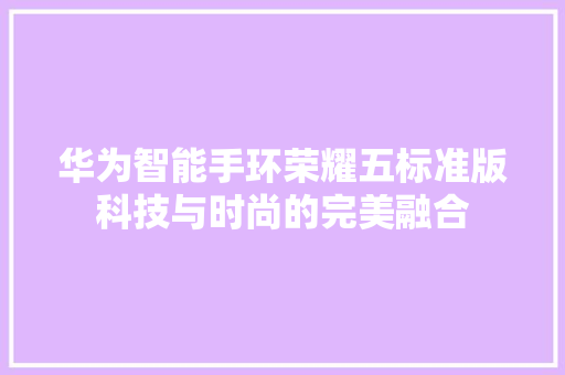 华为智能手环荣耀五标准版科技与时尚的完美融合  第1张