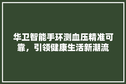 华卫智能手环测血压精准可靠，引领健康生活新潮流