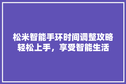 松米智能手环时间调整攻略轻松上手，享受智能生活  第1张