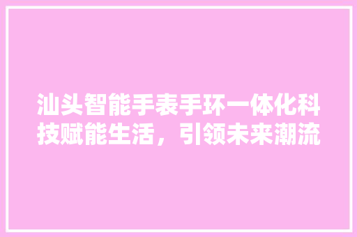 汕头智能手表手环一体化科技赋能生活，引领未来潮流