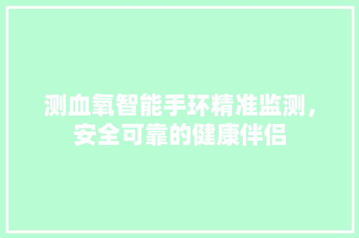 测血氧智能手环精准监测，安全可靠的健康伴侣