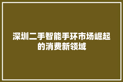 深圳二手智能手环市场崛起的消费新领域