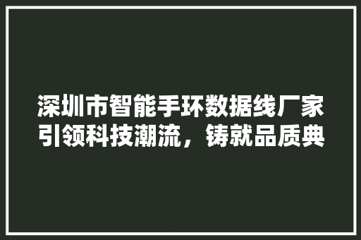 深圳市智能手环数据线厂家引领科技潮流，铸就品质典范