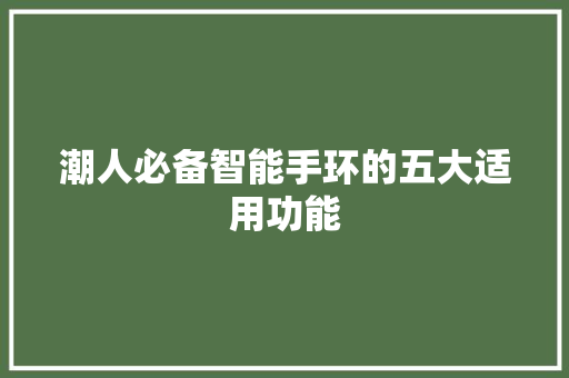 潮人必备智能手环的五大适用功能  第1张