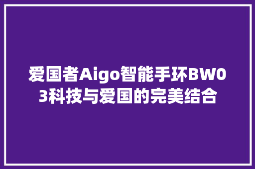 爱国者Aigo智能手环BW03科技与爱国的完美结合