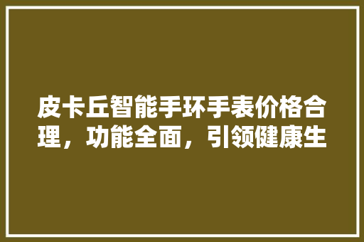 皮卡丘智能手环手表价格合理，功能全面，引领健康生活新潮流