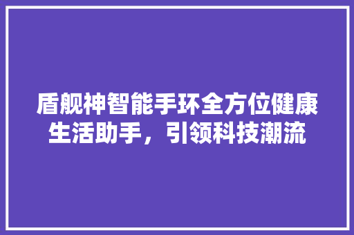 盾舰神智能手环全方位健康生活助手，引领科技潮流