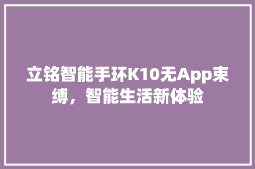 立铭智能手环K10无App束缚，智能生活新体验