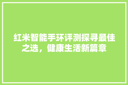 红米智能手环评测探寻最佳之选，健康生活新篇章