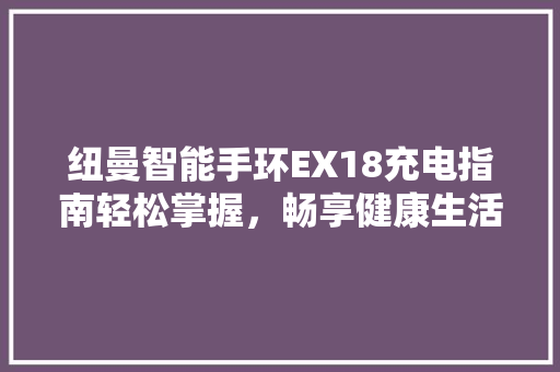 纽曼智能手环EX18充电指南轻松掌握，畅享健康生活  第1张