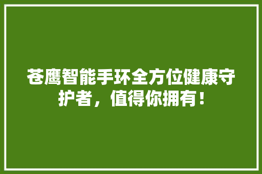 苍鹰智能手环全方位健康守护者，值得你拥有！