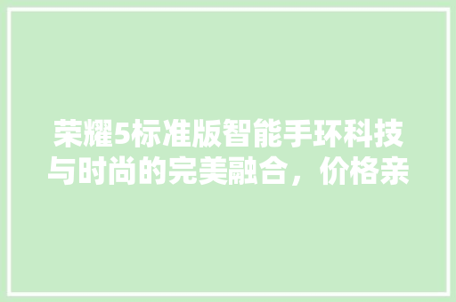 荣耀5标准版智能手环科技与时尚的完美融合，价格亲民，值得拥有  第1张