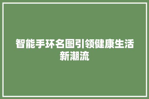 智能手环名图引领健康生活新潮流