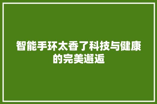 智能手环太香了科技与健康的完美邂逅