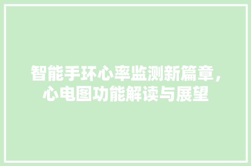 智能手环心率监测新篇章，心电图功能解读与展望