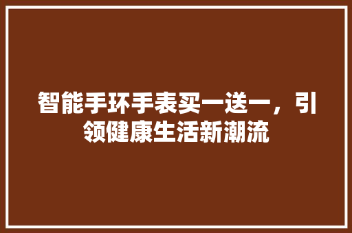 智能手环手表买一送一，引领健康生活新潮流