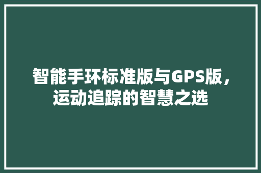 智能手环标准版与GPS版，运动追踪的智慧之选  第1张