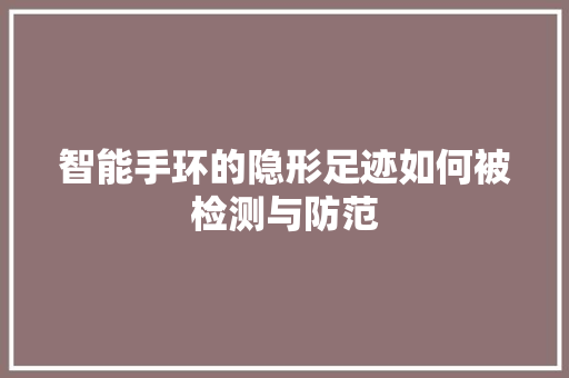 智能手环的隐形足迹如何被检测与防范  第1张