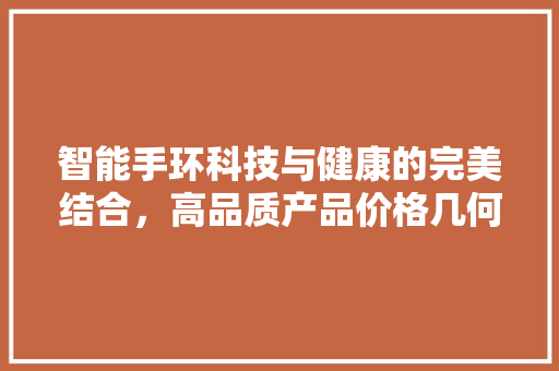 智能手环科技与健康的完美结合，高品质产品价格几何