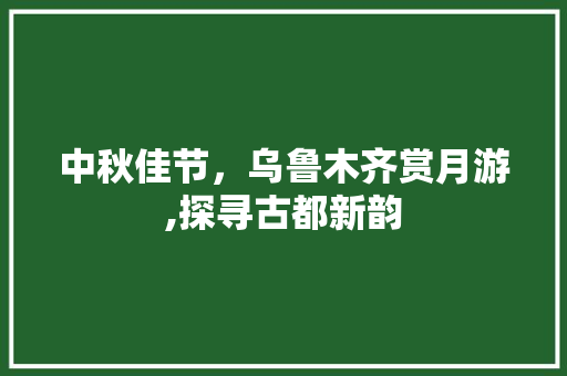 中秋佳节，乌鲁木齐赏月游,探寻古都新韵  第1张