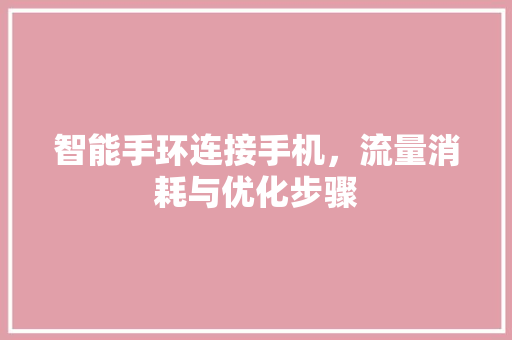 智能手环连接手机，流量消耗与优化步骤