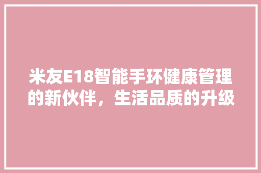 米友E18智能手环健康管理的新伙伴，生活品质的升级利器