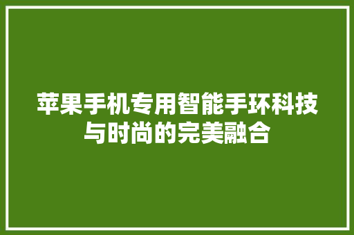 苹果手机专用智能手环科技与时尚的完美融合