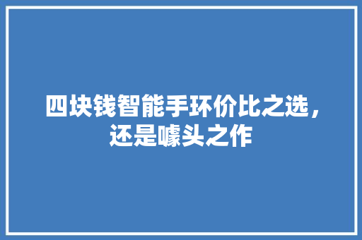 四块钱智能手环价比之选，还是噱头之作