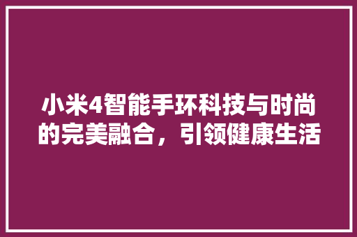 小米4智能手环科技与时尚的完美融合，引领健康生活新潮流