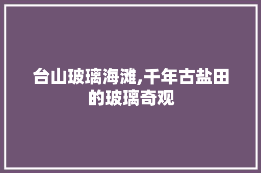 台山玻璃海滩,千年古盐田的玻璃奇观