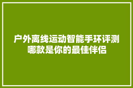 户外离线运动智能手环评测哪款是你的最佳伴侣  第1张