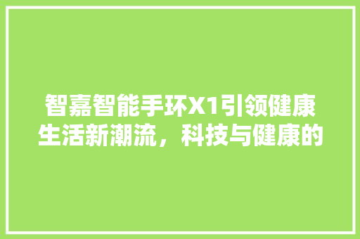 智嘉智能手环X1引领健康生活新潮流，科技与健康的完美融合