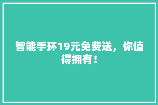 智能手环19元免费送，你值得拥有！