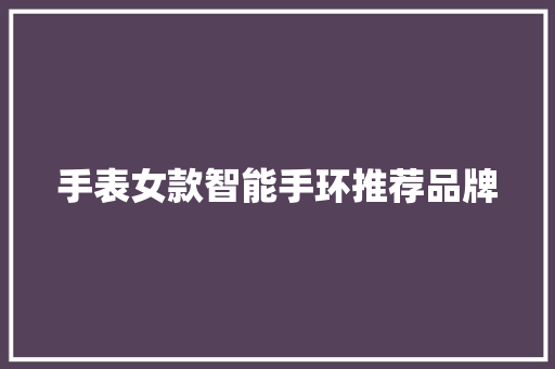 手表女款智能手环推荐品牌