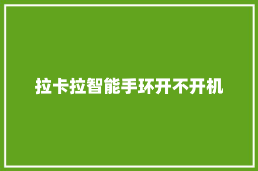 拉卡拉智能手环开不开机  第1张