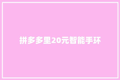 拼多多里20元智能手环  第1张