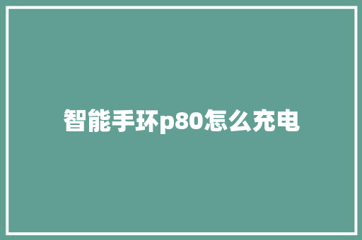 智能手环p80怎么充电