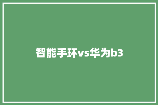 智能手环vs华为b3  第1张